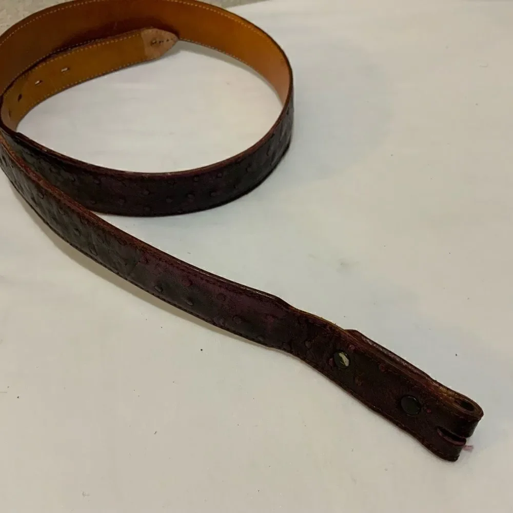 Desperado, Genuine Ostrich Belt, size 36 burgundy no buckle
